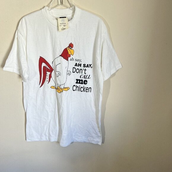 VTG 90’S LOONEY TUNES FOGHORN LEGHORN SIZE L T-SHIRTS Don’t Call Me Chicken New - Picture 6 of 6